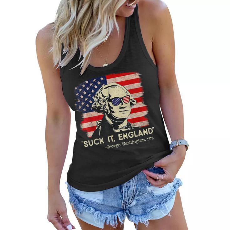 Suck It England Funny 4Th Of July Funny George Washington  Women Flowy Tank