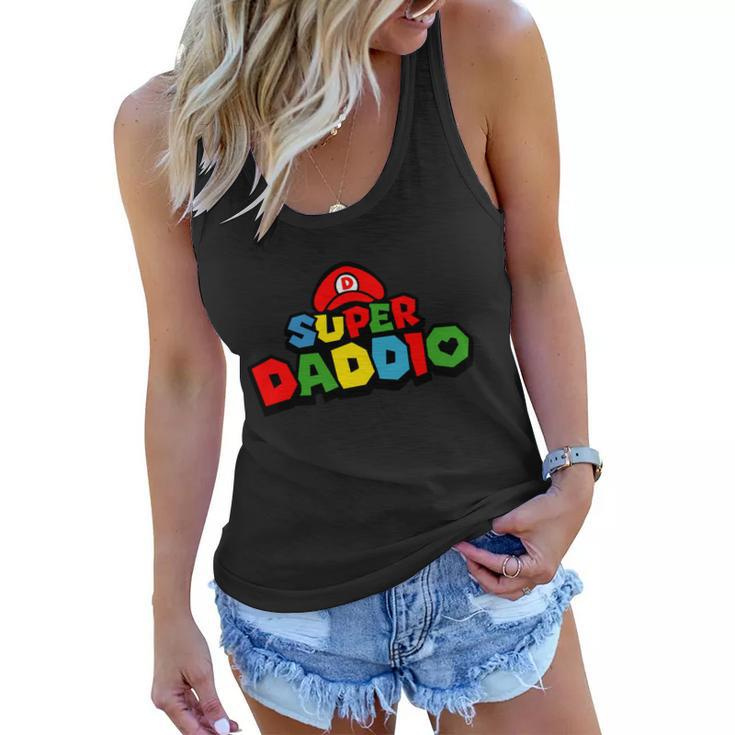 Super Dad Daddio Funny Color Tshirt Women Flowy Tank