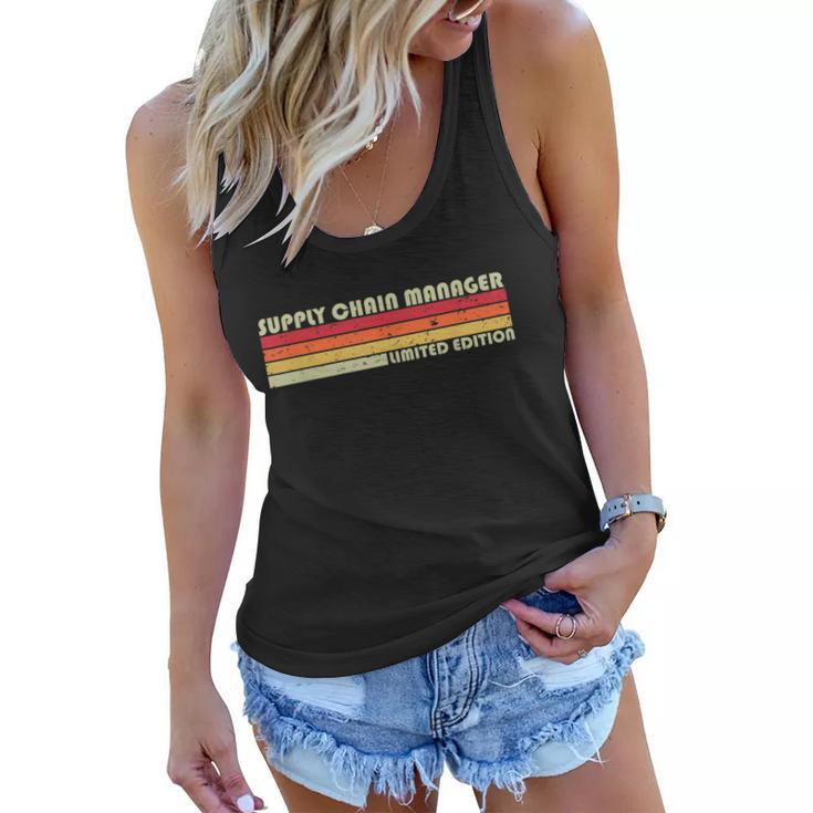 Supply Chain Manager Funny Job Title Birthday Worker Idea Graphic Design Printed Casual Daily Basic Women Flowy Tank