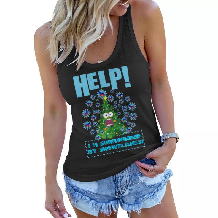 Surrounded By Snowflakes Women Flowy Tank