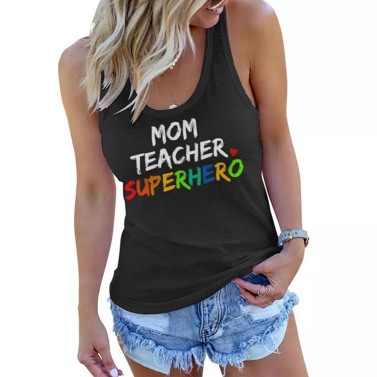 Teacher Mom Superhero Women Flowy Tank