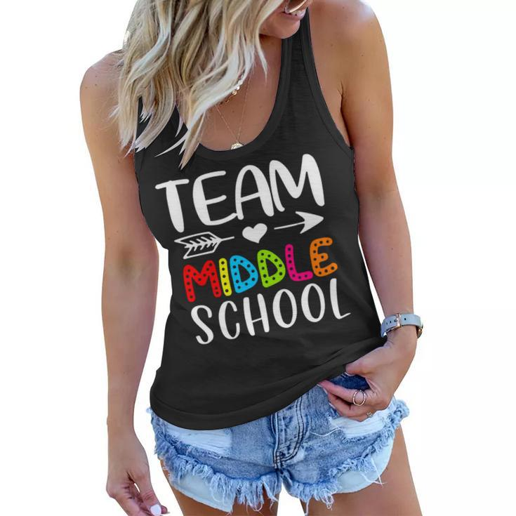 Team Middle School - Middle School Teacher Back To School Women Flowy Tank
