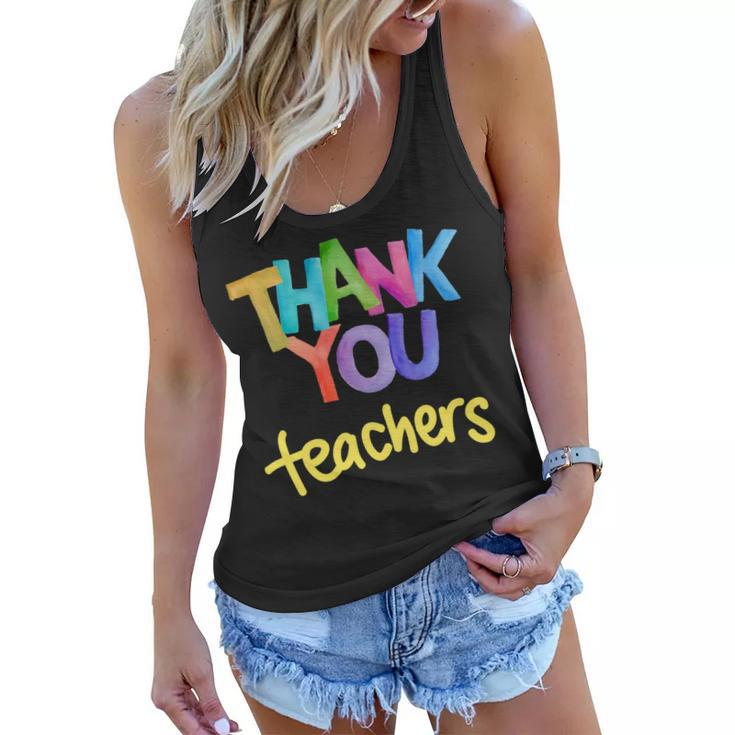 Thank You Teacher Appreciation Graduation Women Flowy Tank