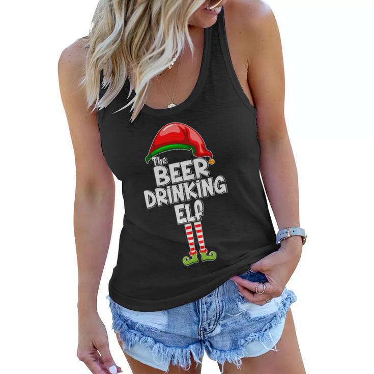 The Beer Drinking Elf Family Matching Christmas Tshirt Women Flowy Tank