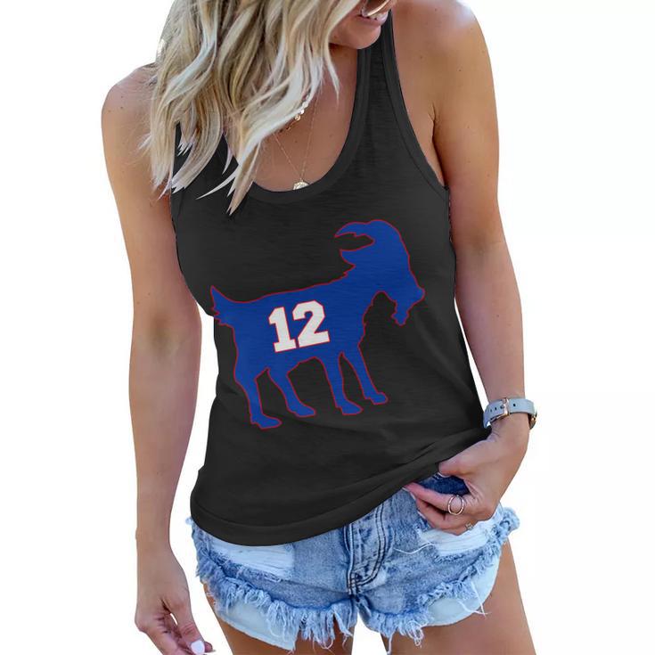 The Goat 12 New England Fan Football Qb Tshirt Women Flowy Tank