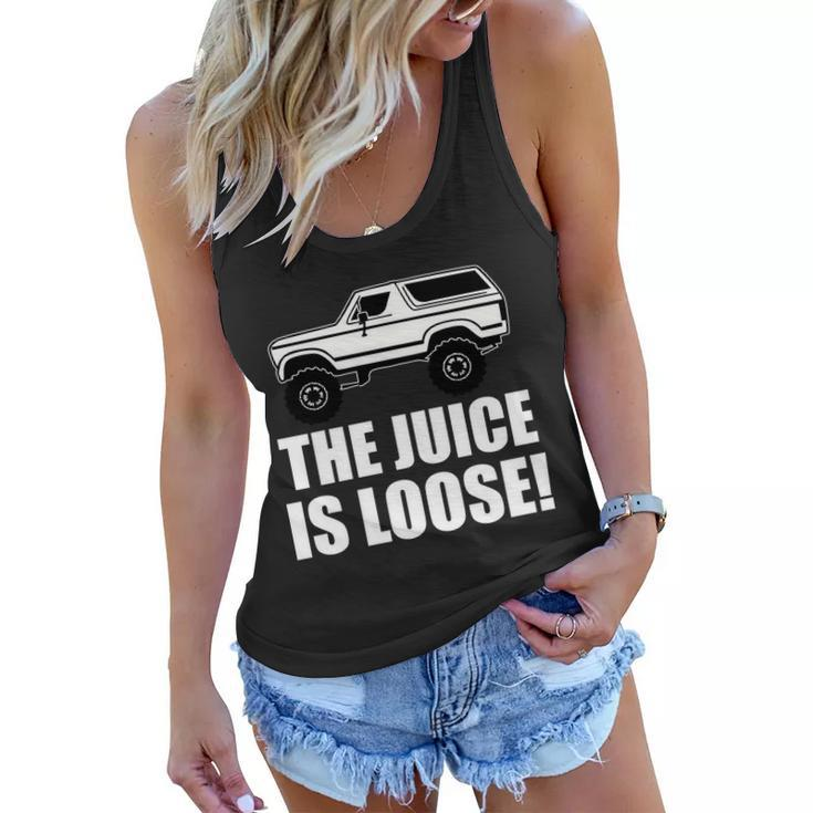 The Juice Is Loose White Bronco Funny Tshirt Women Flowy Tank