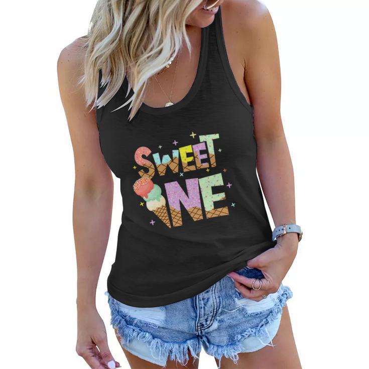 The Sweet One Cute Ice Cream Lovers Funny Birthday Women Flowy Tank