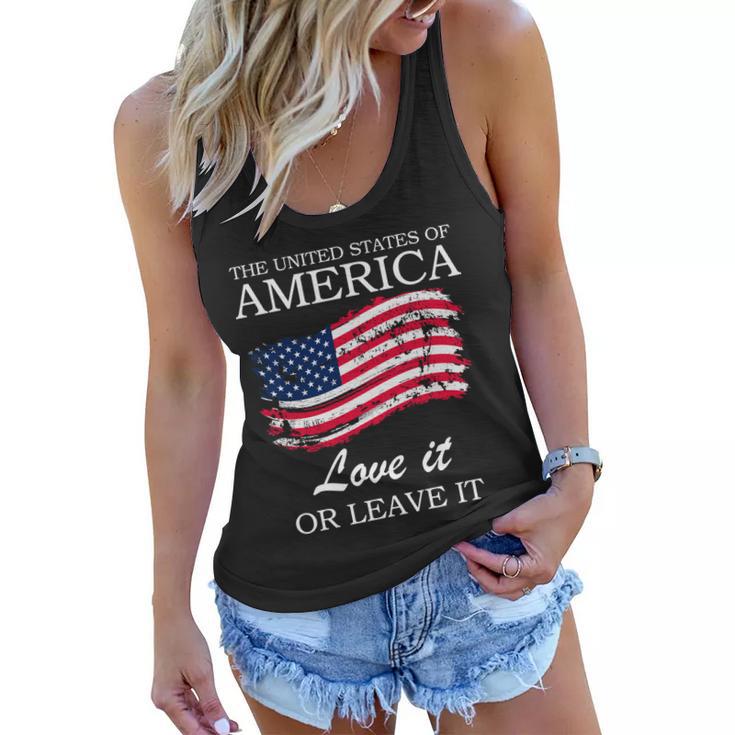 The Usa Love It Or Leave It Women Flowy Tank