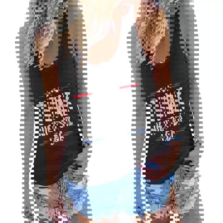 "Think While It's Still Legal" Tank Top - Politisches Statement Shirt Für Damen & Herren