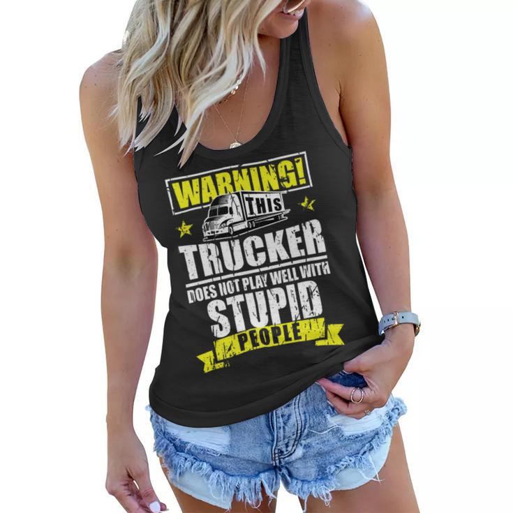 Trucker Trucker Accessories For Truck Driver Motor Lover Trucker__ Women Flowy Tank