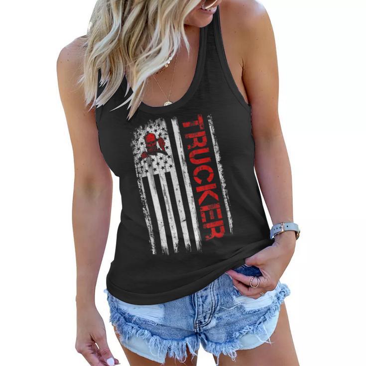 Trucker Trucker American Flag Truck Driver Shirt Truck Driver Women Flowy Tank