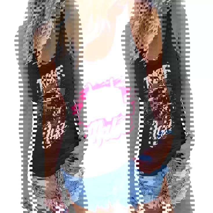 Trucker Trucker Babe Female Truck Driver Woman Trucker_ Women Flowy Tank