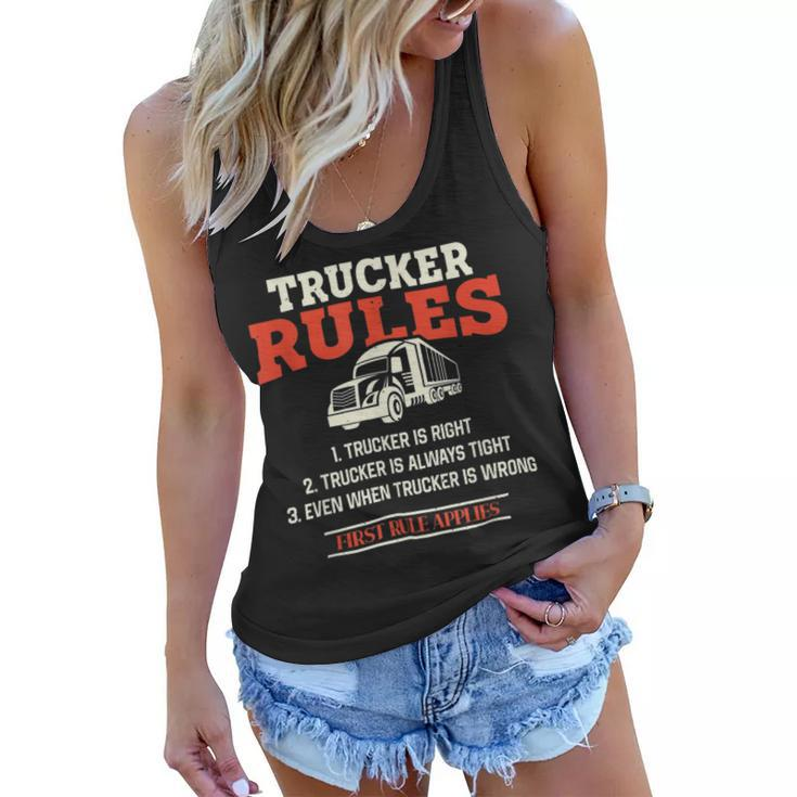 Trucker Trucker Rules Trucker Women Flowy Tank