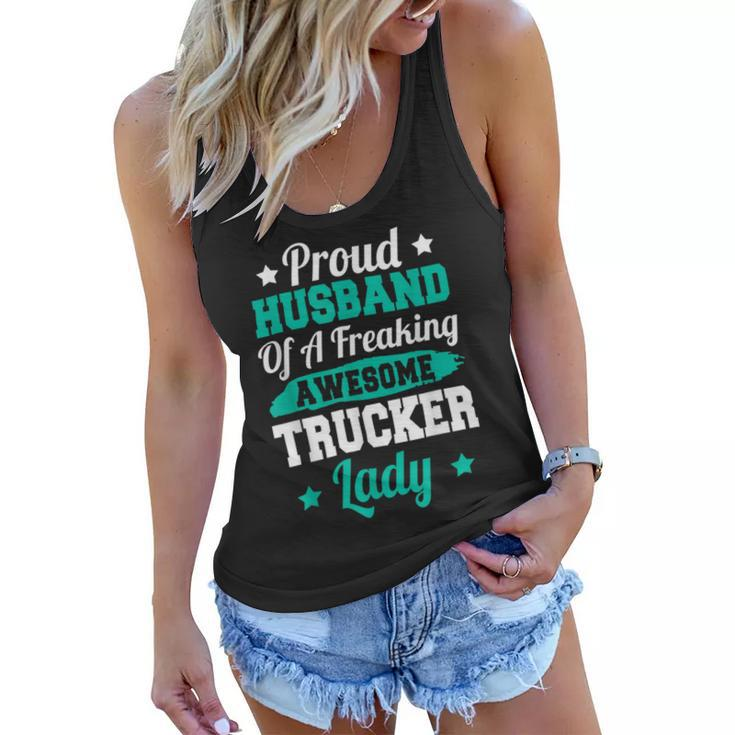 Trucker Trucking Truck Driver Trucker Husband Women Flowy Tank