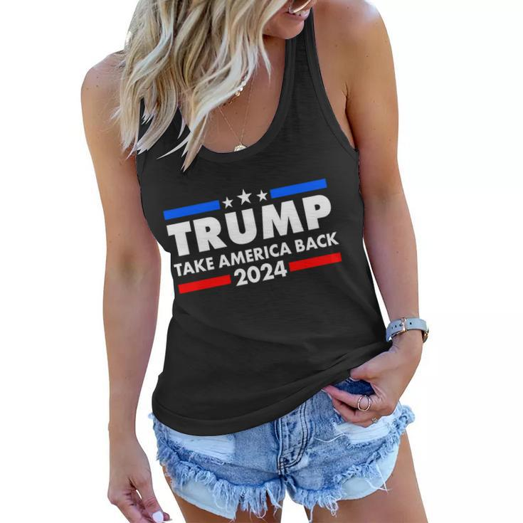 Trump Take America Back 2024 Election Logo Women Flowy Tank