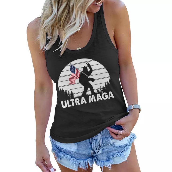 Ultra Maga Big Foot Sasquatch Tshirt Women Flowy Tank