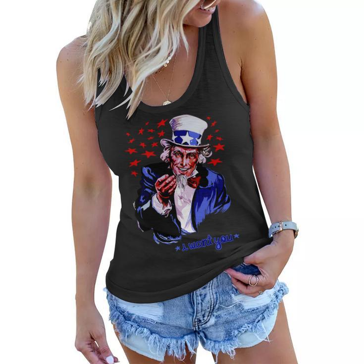 Uncle Sam I Want You Tshirt Women Flowy Tank