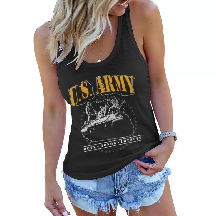 US Army Tank Duty Honor Loyalty Women Flowy Tank