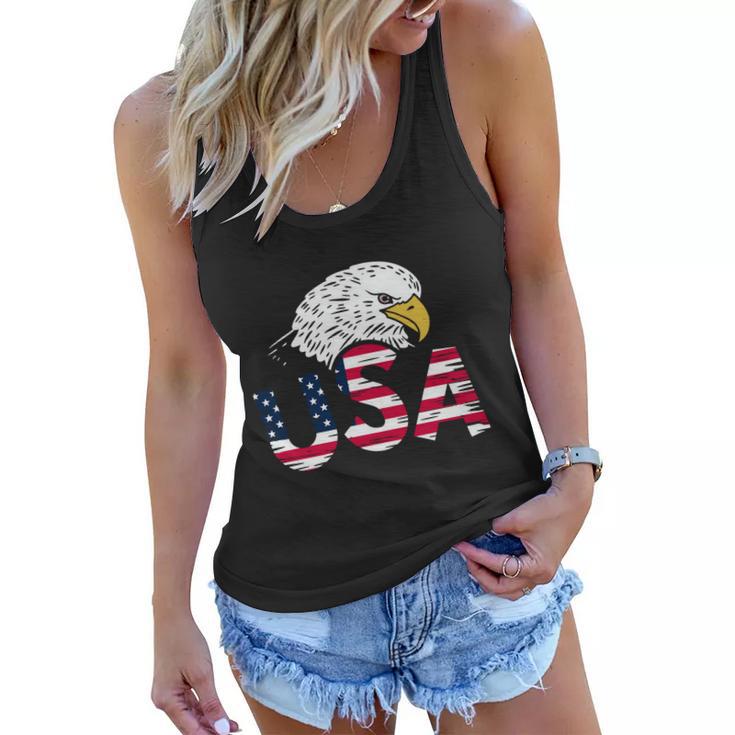 Usa American Flag Eagle For Patriotic Gift Women Flowy Tank