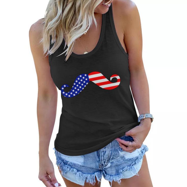 Usa Mustache American Stache Tshirt Women Flowy Tank