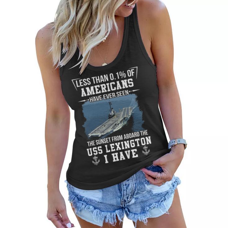 Uss Lexington Cv 16 Sunset Women Flowy Tank