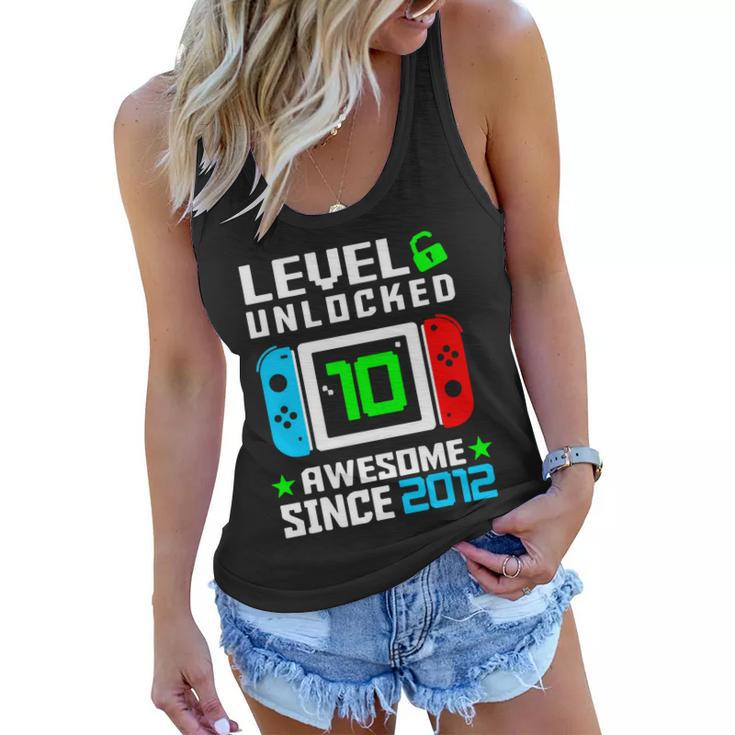 Video Game Level 10 Unlocked 10Th Birthday Women Flowy Tank