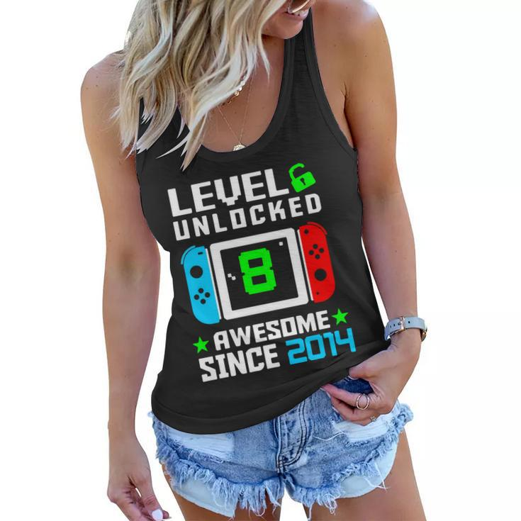 Video Game Level 8 Unlocked 8Th Birthday Women Flowy Tank