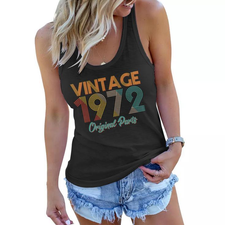 Vintage 1972 Original Parts 50Th Birthday Tshirt V2 Women Flowy Tank