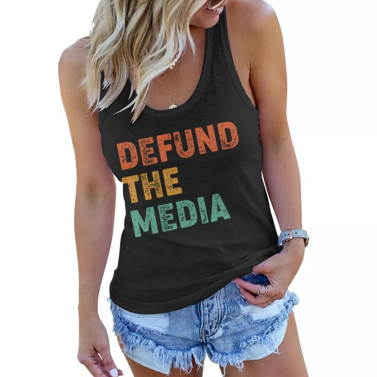 Vintage Defund The Media Tshirt Women Flowy Tank