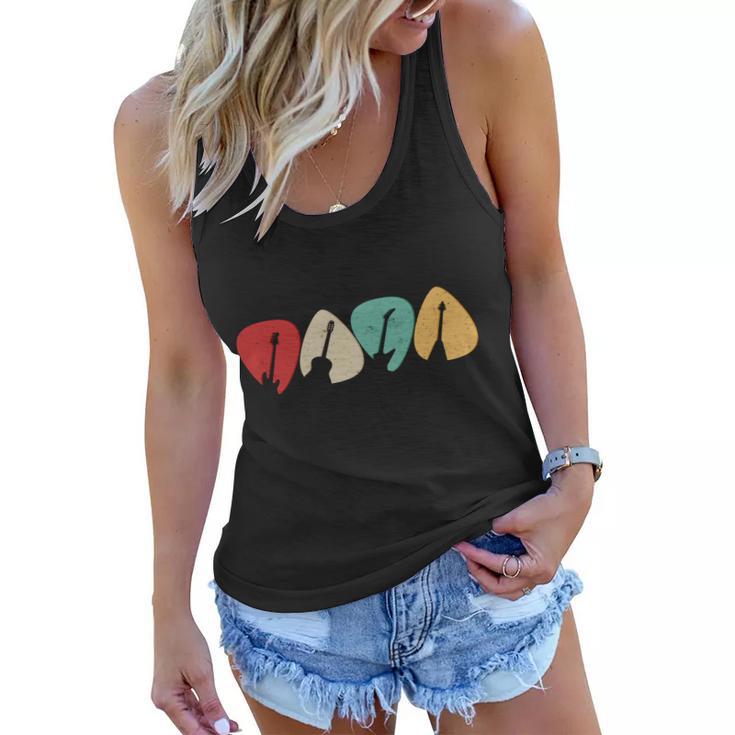 Vintage Guitar Picks Women Flowy Tank