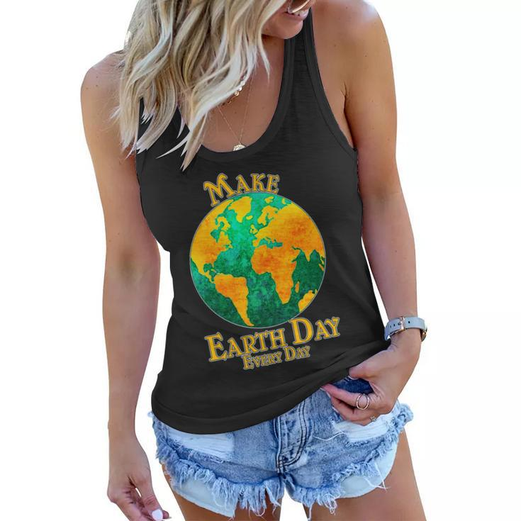 Vintage Make Earth Day Every Day V2 Women Flowy Tank