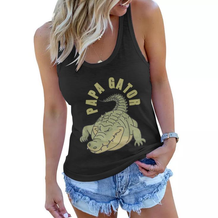 Vintage Papa Gator Alligators Father Graphic Design Printed Casual Daily Basic Women Flowy Tank