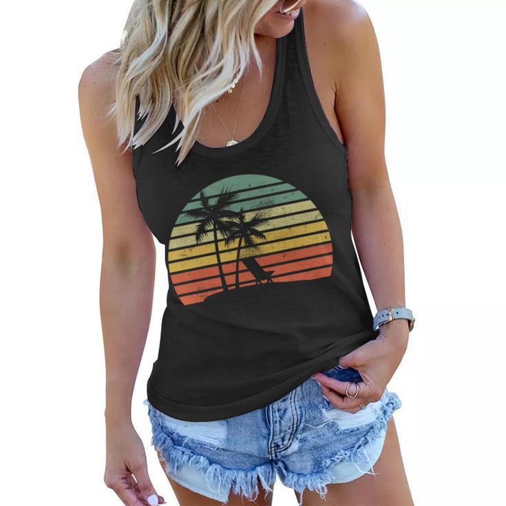 Vintage Sunset Beach Tshirt Women Flowy Tank