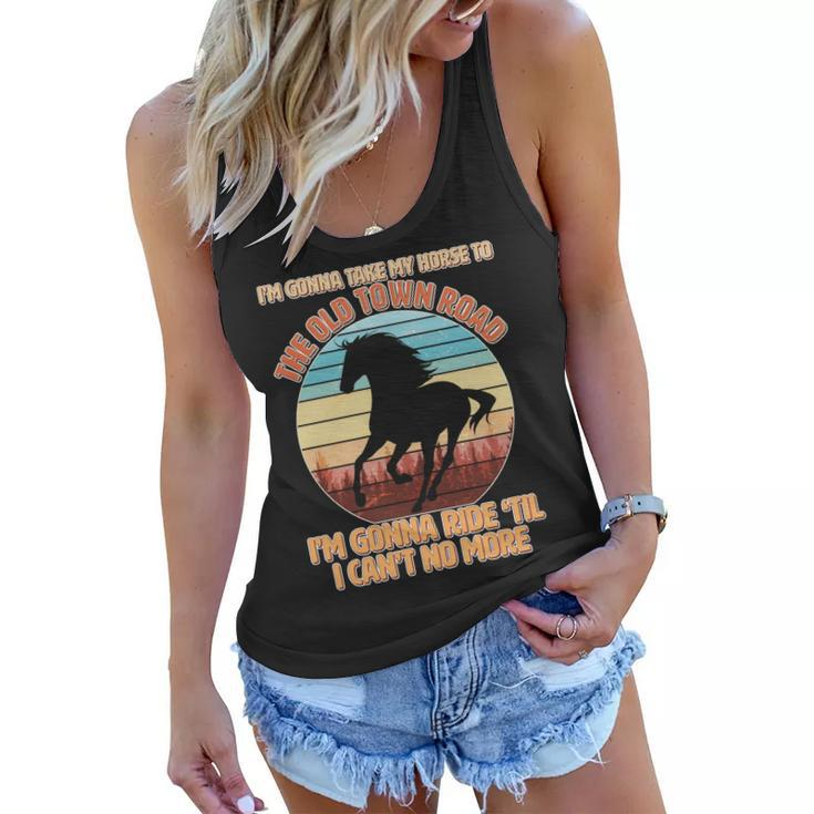 Vintage Take My Horse To The Old Town Road Tshirt Women Flowy Tank