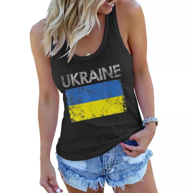 Vintage Ukraine Ukrainian Flag Pride Gift Tshirt Women Flowy Tank