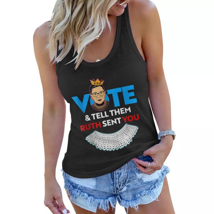 Vote Tell Them Ruth Sent You Dissent Rbg Vote V2 Women Flowy Tank