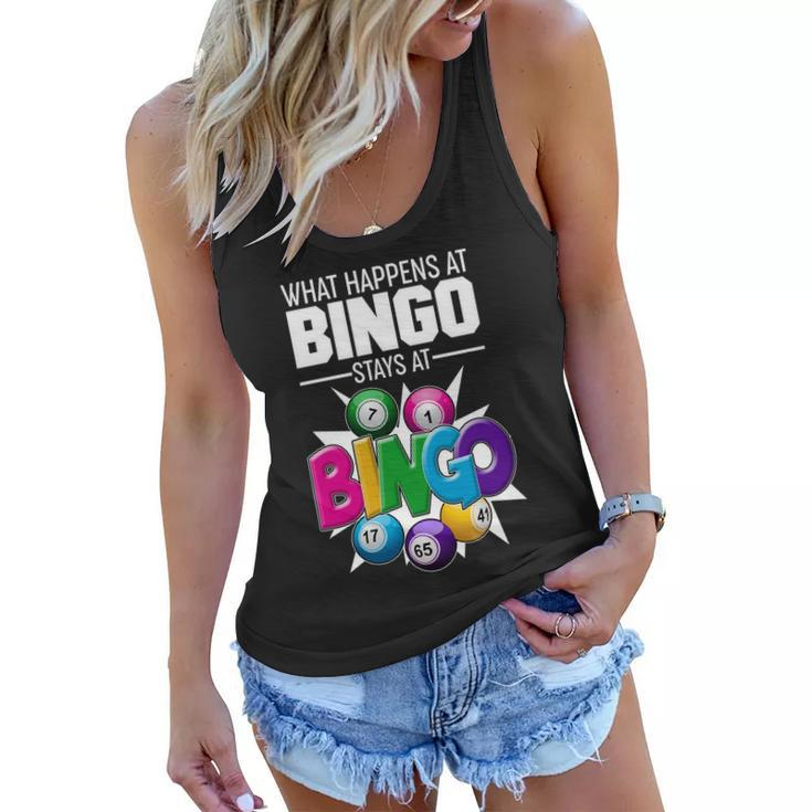 What Happens At Bingo Stays At Bingo Women Flowy Tank