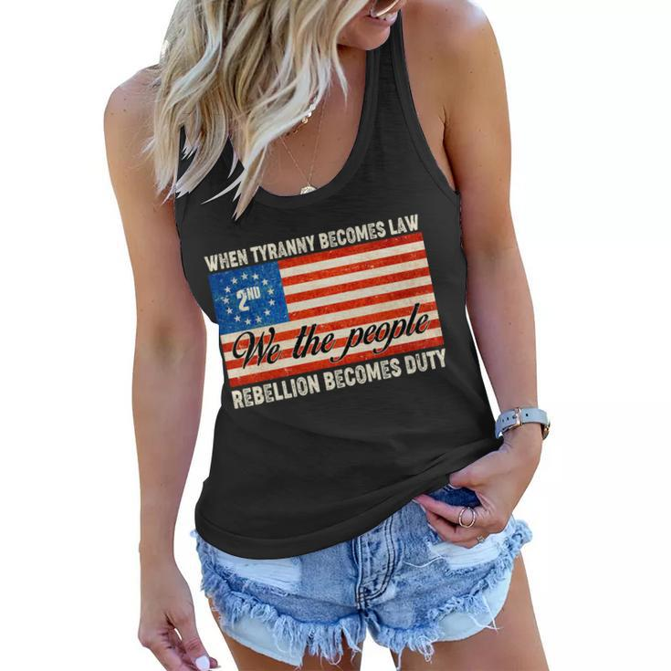 When Tyranny Becomes Law Rebellion Becomes Duty V2 Women Flowy Tank
