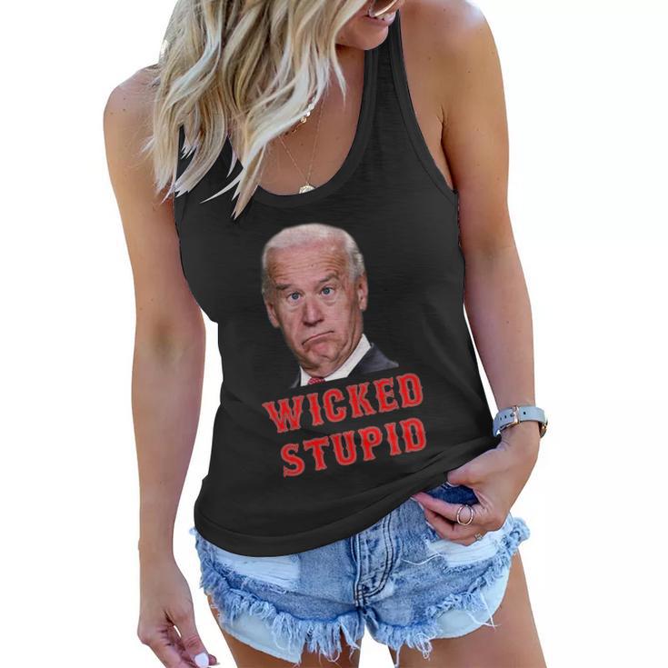 Wicked Stupid Funny Joe Biden Boston Women Flowy Tank