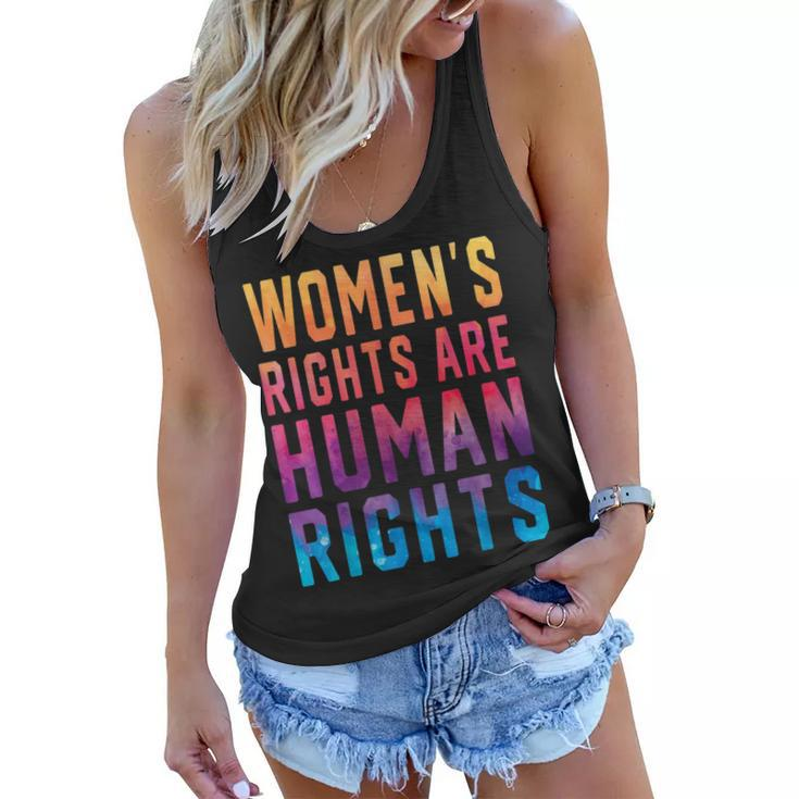 Womens Rights Are Human Rights Pro Choice Tie Dye  Women Flowy Tank