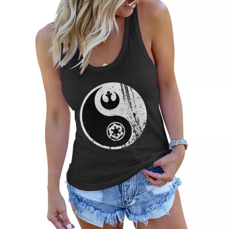 Yin Yang Rebel Alliance Galactic Empire Star Geek Nerd Women Flowy Tank