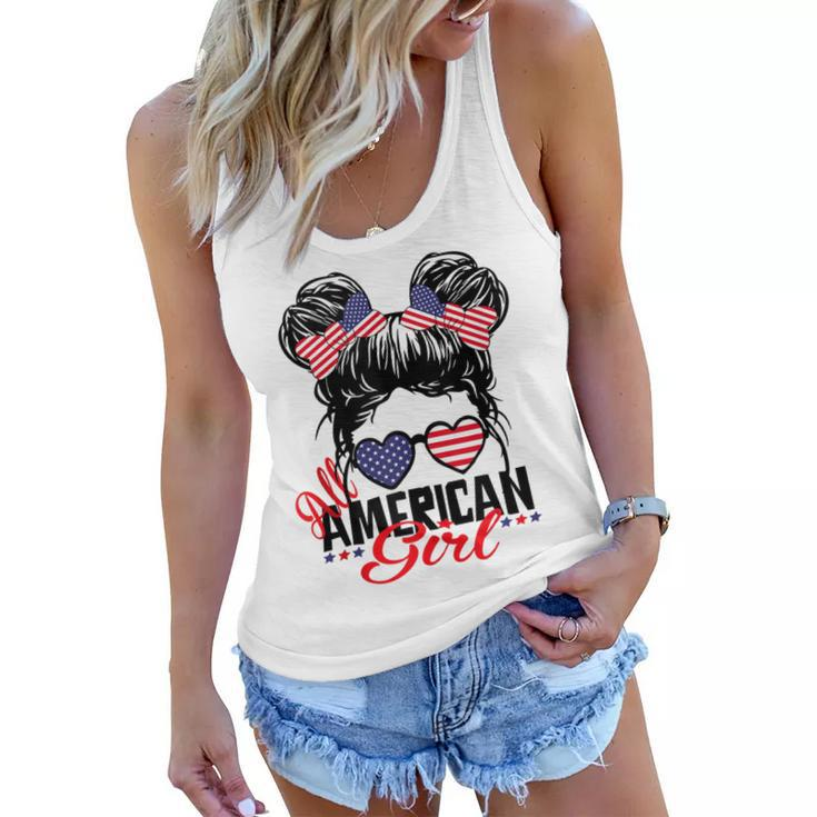 All American Girl Funny Independence 4Th Of July Patriotic  Women Flowy Tank