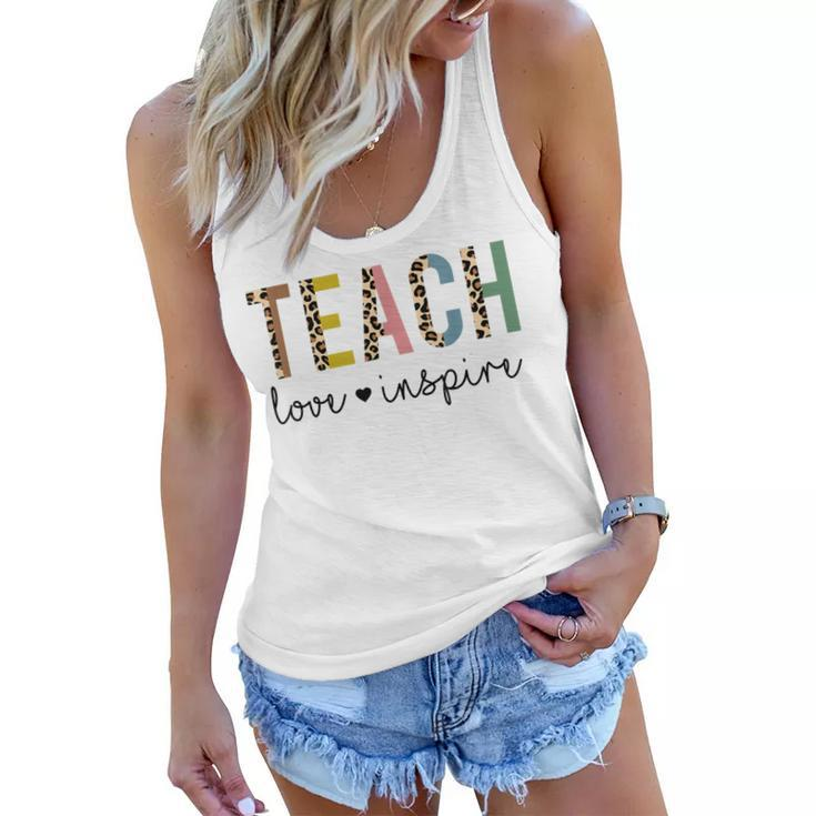 Back To School Teach Love Inspire Teachers & Students  Women Flowy Tank