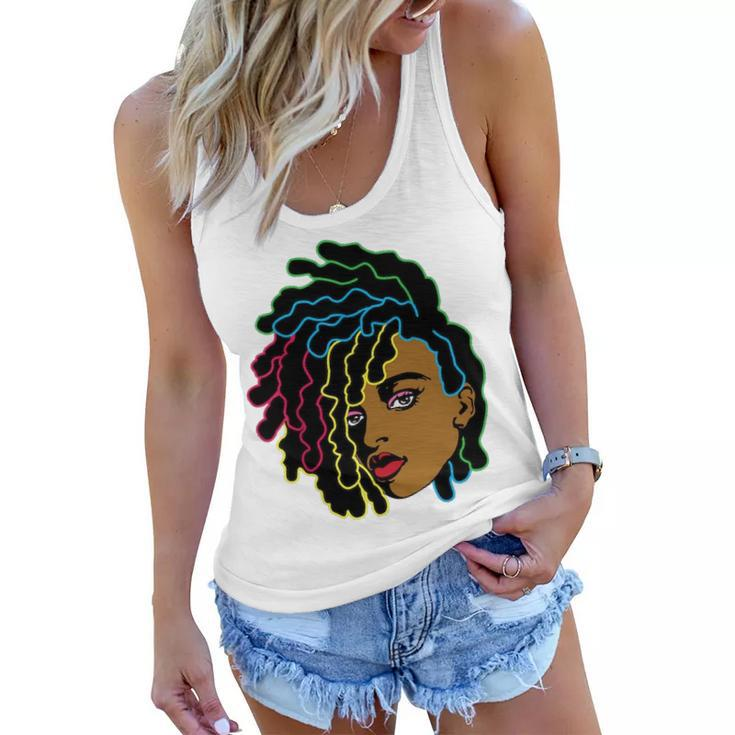 Black Woman African Afro Hair Cool Black History Month Women Flowy Tank