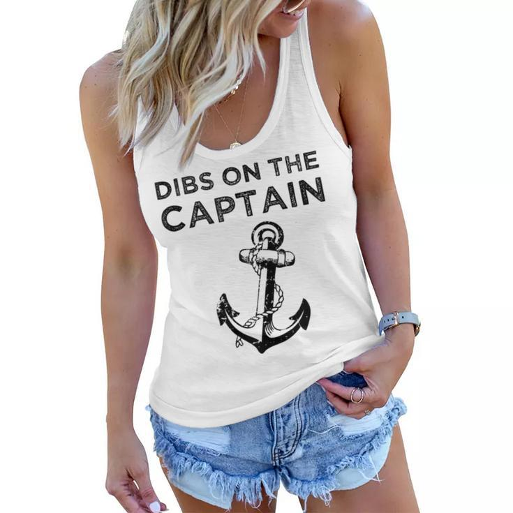 Dibs On The Captain Funny Captain Wife Dibs On The Captain  Women Flowy Tank