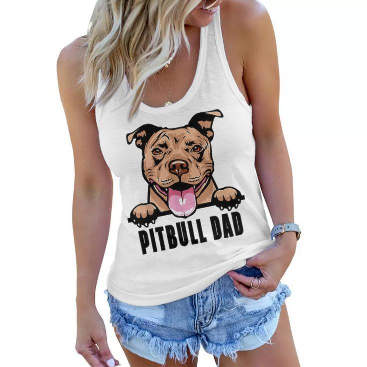Dogs 365 Pitbull Dad Dog   Pitbull Dad Gift  Women Flowy Tank