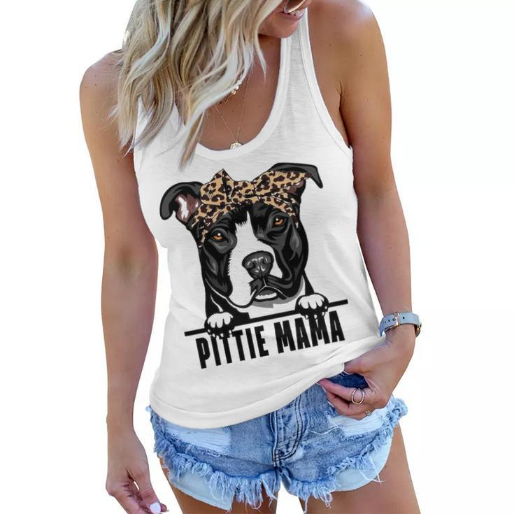 Dogs 365 Pitbull Dog   Pittie Mama Pit Bull Dog Mom Sweat Women Flowy Tank
