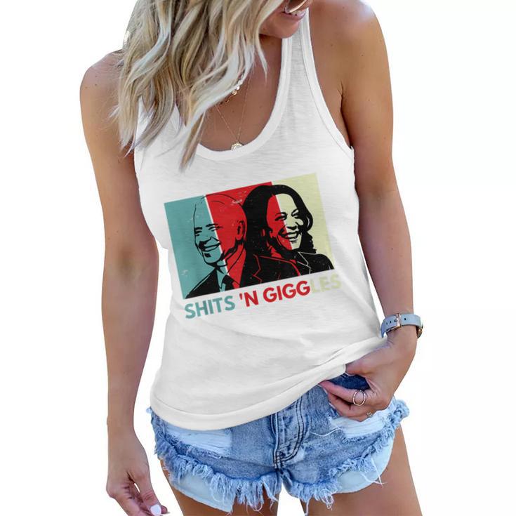 Funny Anti Biden Harris Shits N Giggles Political Gift Women Flowy Tank