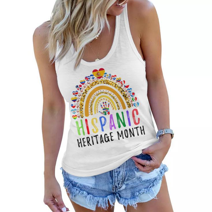 Funny National Hispanic Heritage Month Rainbow All Countries  Women Flowy Tank