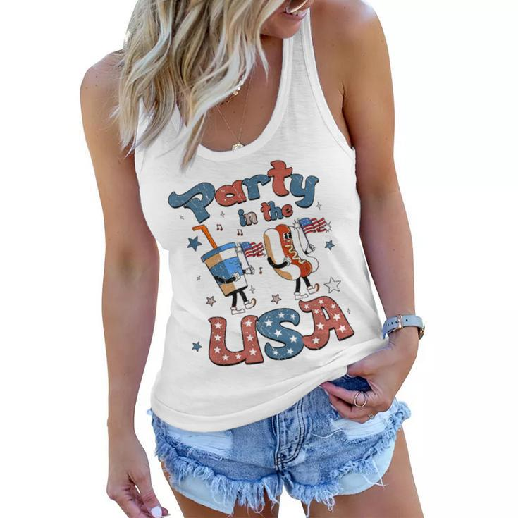 Funny Party In The Usa 4Th Of July Hot Dog Patriotic Kid  V2 Women Flowy Tank